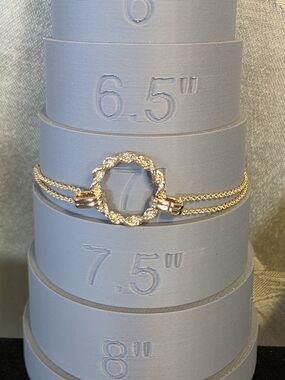 #84 Lauren Ralph Lauren Gold-Tone Twisted Rope Circle Double Strand Bracelet